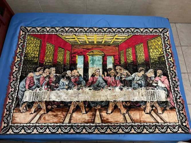 Quadro de tapete santa ceia
