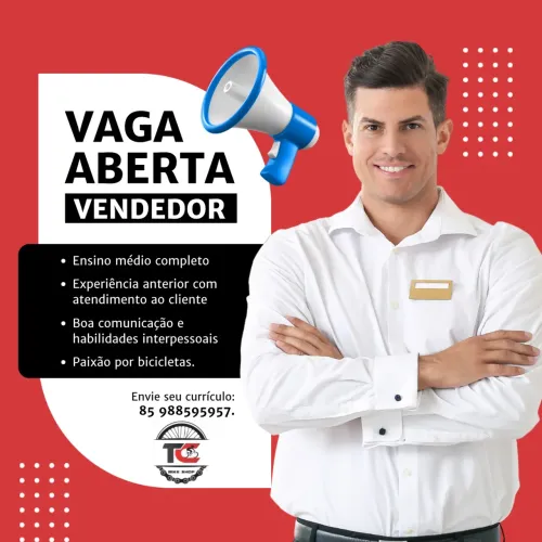 Vaga para vendedor Loja de bike
