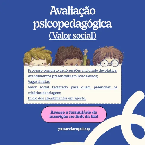 Avaliação psicopedagógica a preço social