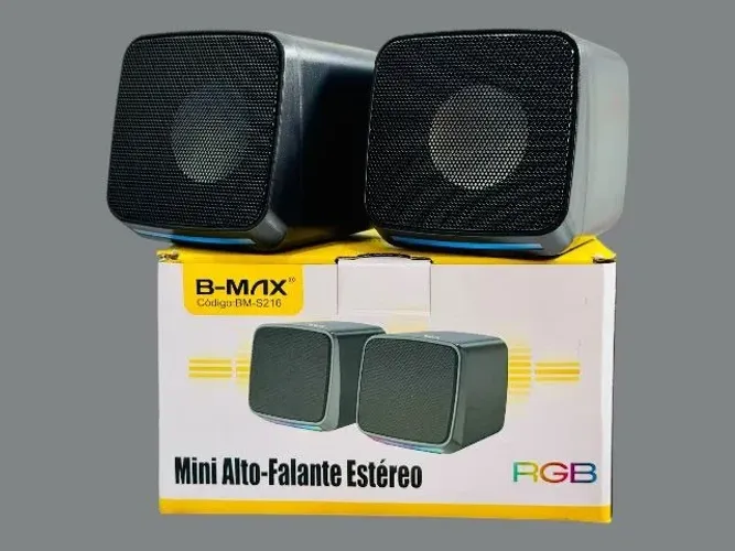 Caixa de Som para PC e Notebook RGB - B-MAX Mini Estéreo (Nova)