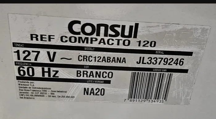 Frigobar Cônsul 120 L na cor branco