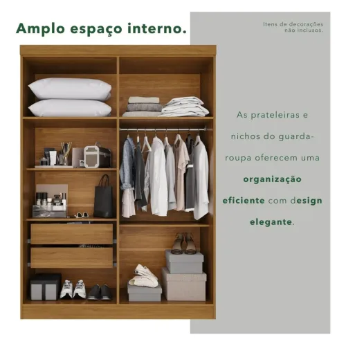 Guarda Roupa Casal 4 Portas 2 Gavetas