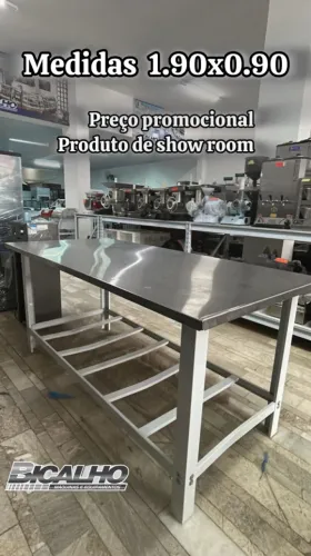 MESA INOX 1.90X0.90M NOVO