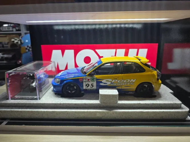 Miniatura 1.18 honda civic Type R (EK9) Spoon c kit motor e oficina