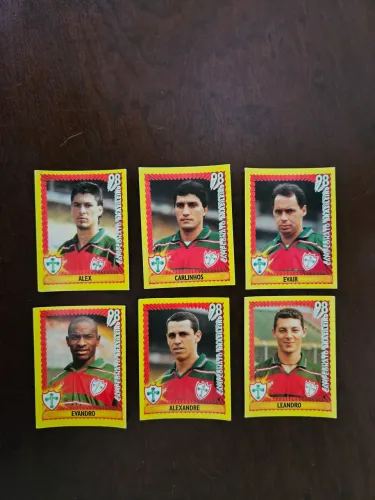 6 figurinhas Portuguesa Campeonato Brasileiro CB 1998 nunca coladas