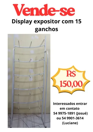 Display expositor com 15 ganchos