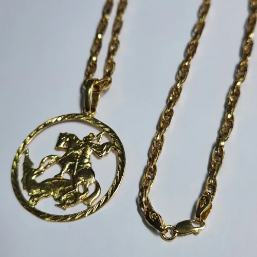 Cordão cartier duplo ouro 18k