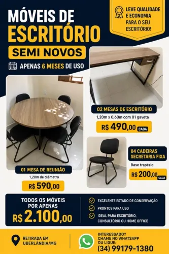 VENDE-SE MÓVEIS DE ESCRITÓRIO SEMI NOVOS