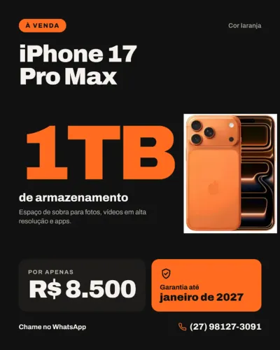 Iphone 17 Pro Max 1TB Jogos Com Garantia Ativa