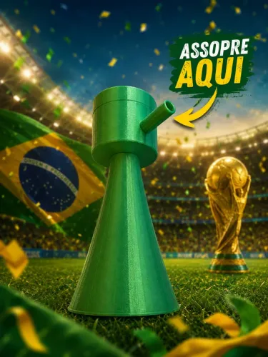 Trombeta de Torcedor Impressa em 3D | Som Potente para Jogos, Copa e Eventos