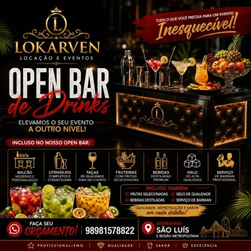 BAR DE DRINKS PRA FESTAS E EVENTOS