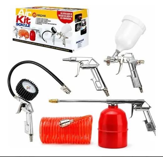 Kit Schulz 5 Peças para Compressor Novo - Pintura, Limpeza e Calibragem