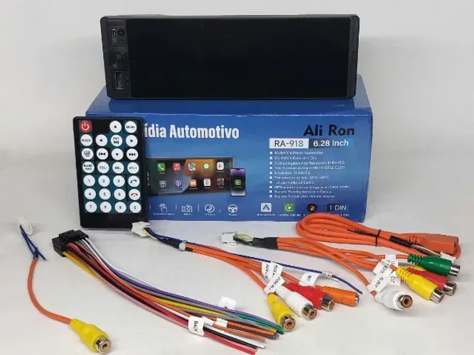 MP5 Automotivo 1DIN 6,28 Polegadas CarPlay Bluetooth