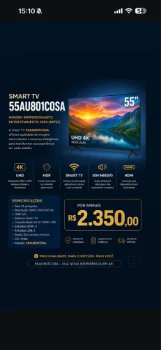 Smart Tv 55 LG lacrada OPORTUNIDADE