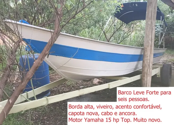 Barco de 6 metros motor yamaha 15hp conjunto 2017