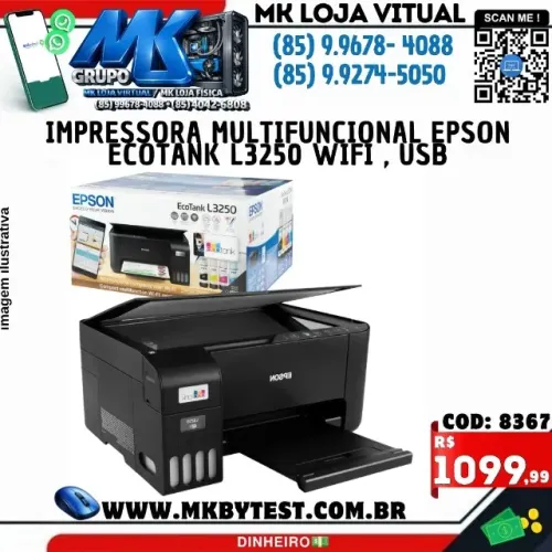 Impressora Multifuncional Epson Ecotank L3250 wifi , usb