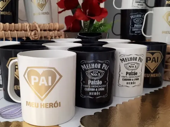 Kit 40 unidades caneca para presente lembrancinha Dia dos Pais