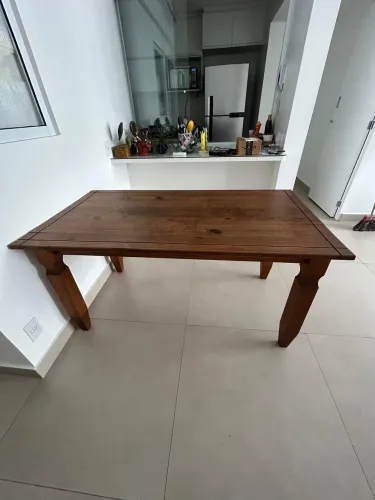 Mesa de jantar madeira maciça 150 X 80 cm