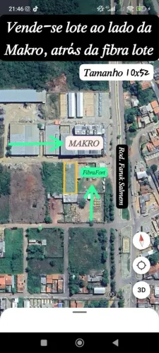 Vendo lote ao lado da Makro, atrás da fibra forte