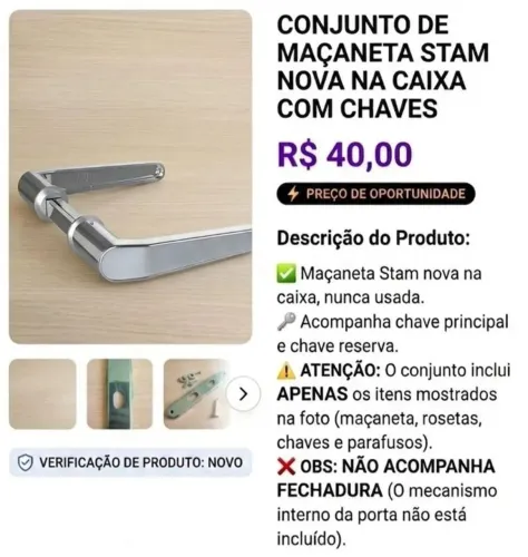 Maçaneta nova