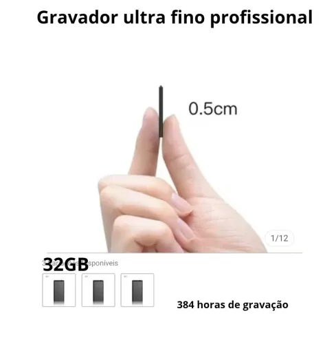 Mini gravador ativado por voz, espiao , digital.