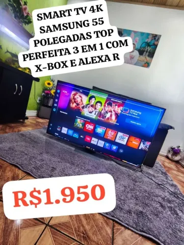 SMART TV 4K SAMSUNG 55 POLEGADAS GIGANTE BARATA 3 EM 1 C X BOX E ALEXA R$1.950. ENTREGO!