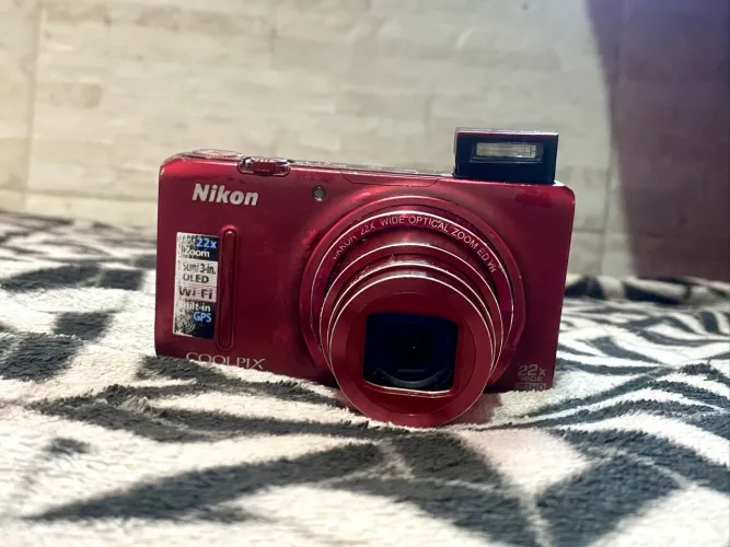 nikon coolpix s9500 vermelha 22x zoom wi-fi gps full hd | y2k vintage retro