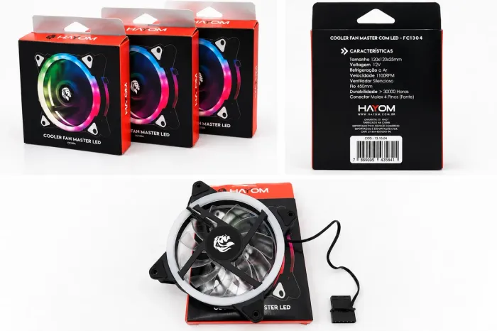 Cooler Fan Master LED Hayom FC1304 120mm - 12V 1100RPM