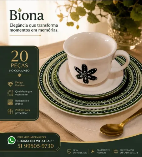  Conjunto de Pratos de porcelana 