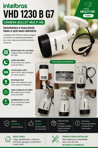 Câmera Intelbras VHD 1230 B G7 Full HD 1080p Multi HD