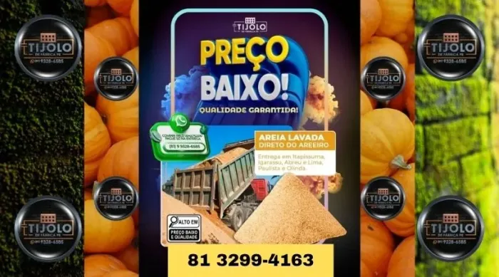 areia lavada para acabamento fino
