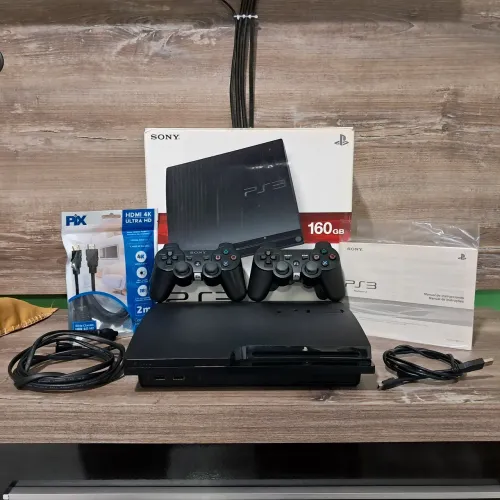 PS3 Slim 500 GB completo, na caixa! HEN 4.93 + 45 jogos + lojas! 100% revisado!
