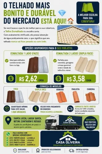 Telha esmaltada (ler descrição)