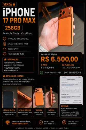 VENDO IPHONE 17 PRO MAX 256GB