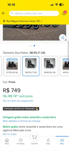 Patins NOVO nunca usado 
