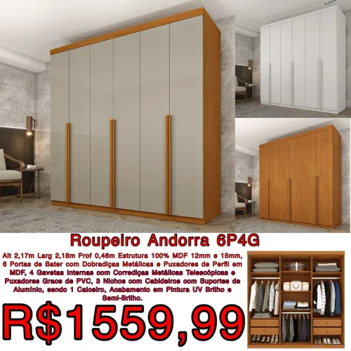 Guarda roupa Espaçoso MDF Qualidade e preço Baixo