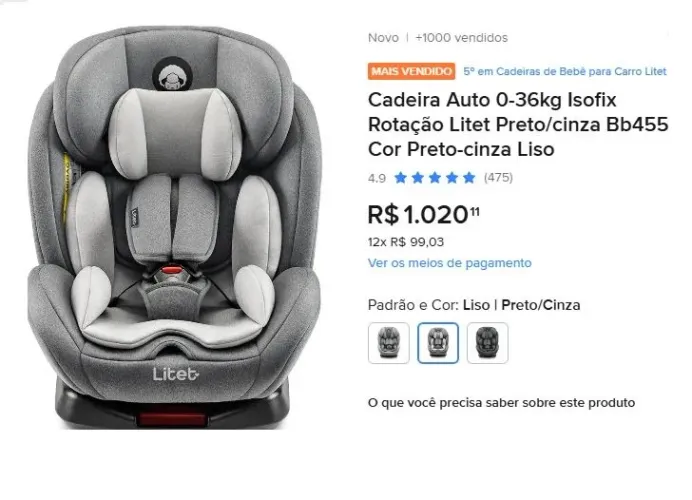 Cadeirinha / bebe conforto litet original Nova como da loja - Barata 