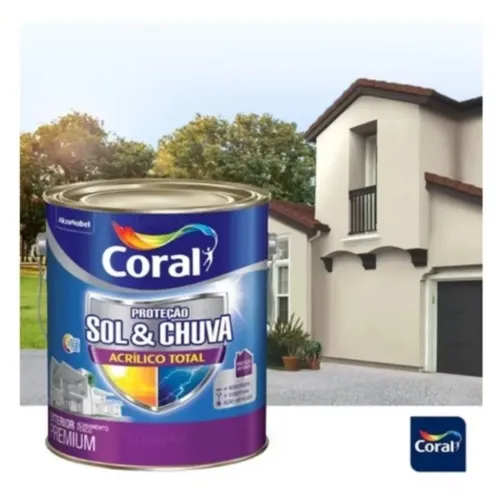 Tinta Coral Acrílico Total Sol e Chuva Branco Fosco Antimofo