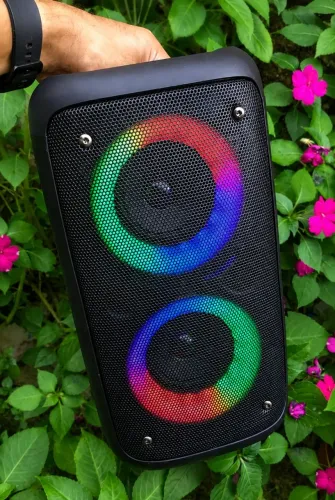 Caixa de Som Bluetooth RGB Portátil - Som Potente + Luzes LED