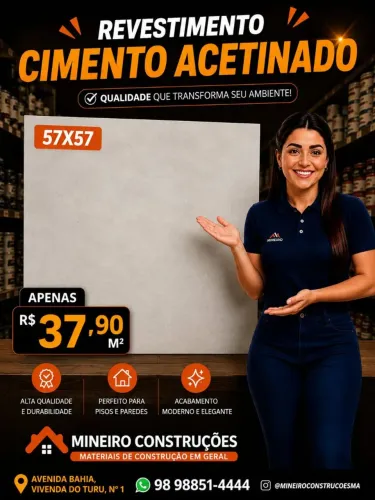 Piso cimento 57x57