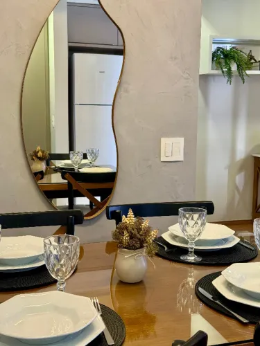 Apartamento completo na Gleba Palhano - mobiliado, climatizado e 2 vagas garagem