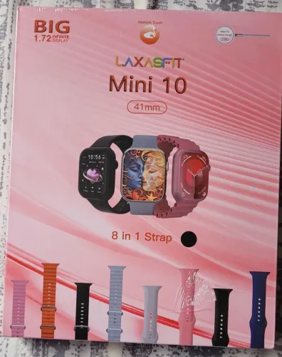 Smartwatch LAXASFIT Mini 10 41mm Novo Lacrado + 8 Pulseiras