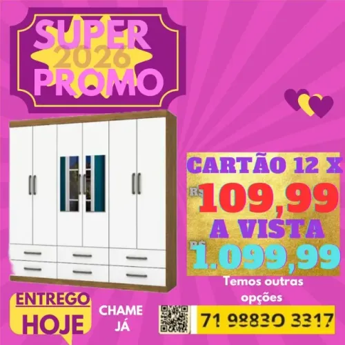 Guarda Roupa Carioca/Peça no Contato e Pague em Casa - Produto Novo - Tbm loja física