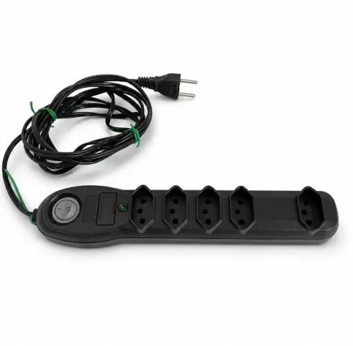 Filtro de Linha Force Line - 5 Tomadas Cabo 6m Preto Bivolt