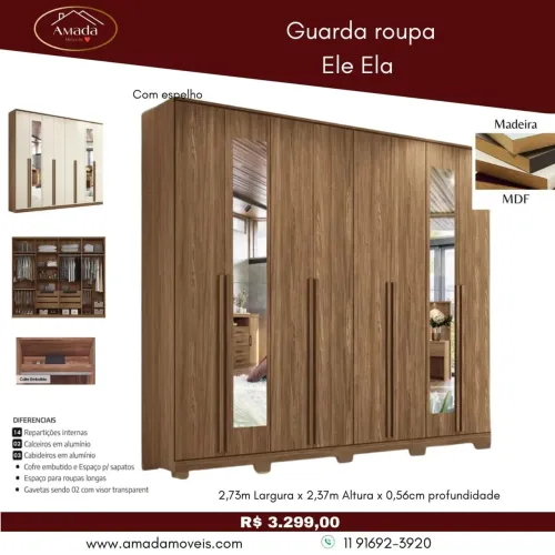 Guarda roupa Ele Ela - à pronta entrega