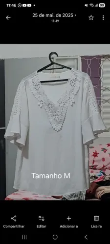 Oferta! Blusas Brancas com Renda - Tamanhos M e G