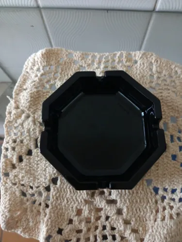 Cinzeiros de vidro opalino negro vintage Luminarc França