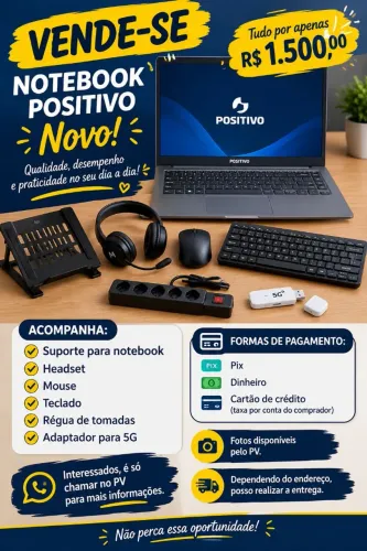 Notebook e kit de Acessórios.