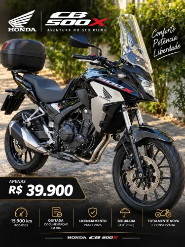 Honda CB 500X (abaixo da FIPE) 15.900 km. R$ 39.900