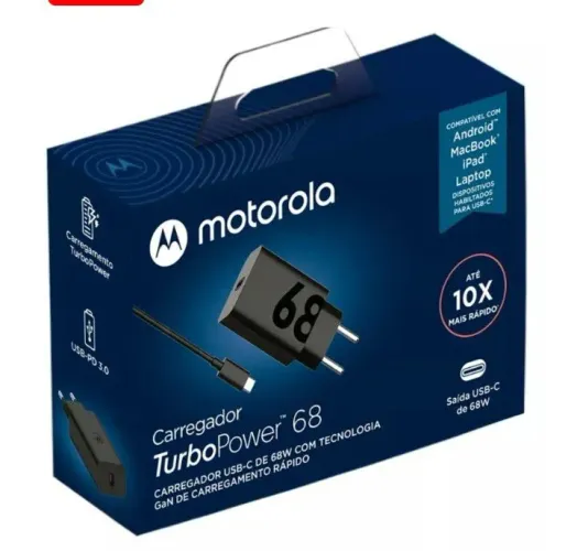 Carregador Motorola Turbo 68 DUO TipoC TipoC novo na caixa